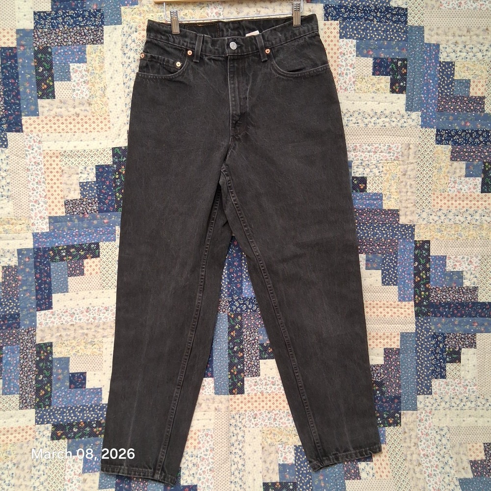 Vintage Levis 560 Black Denim Jeans SZ 31x32 Loose Fit Tapered Leg 1998 USA Y2K